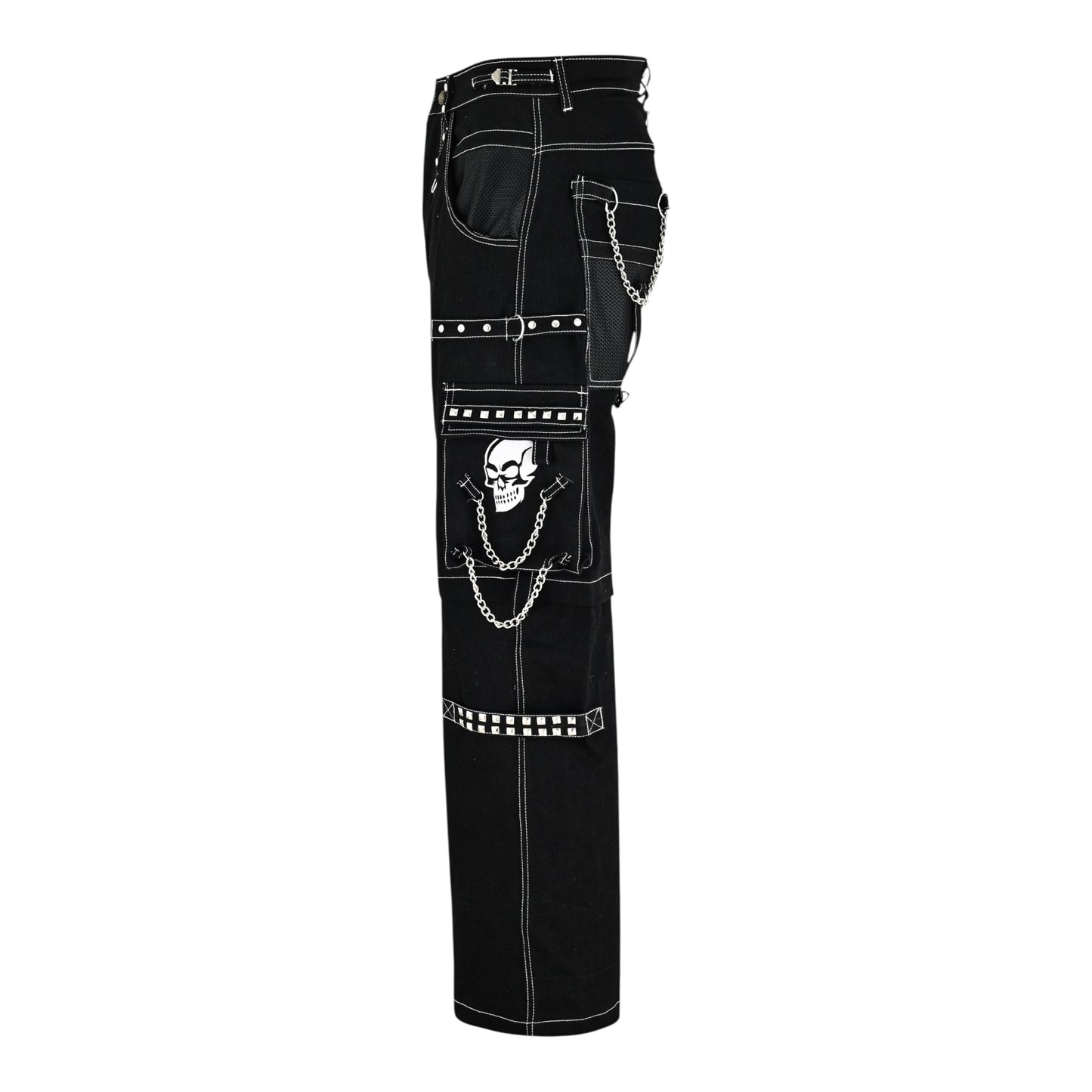 Urban Kevlar® Customize Handmade Rock Gothic Punk Cotton Jeans White Skull - Urban Kevlar