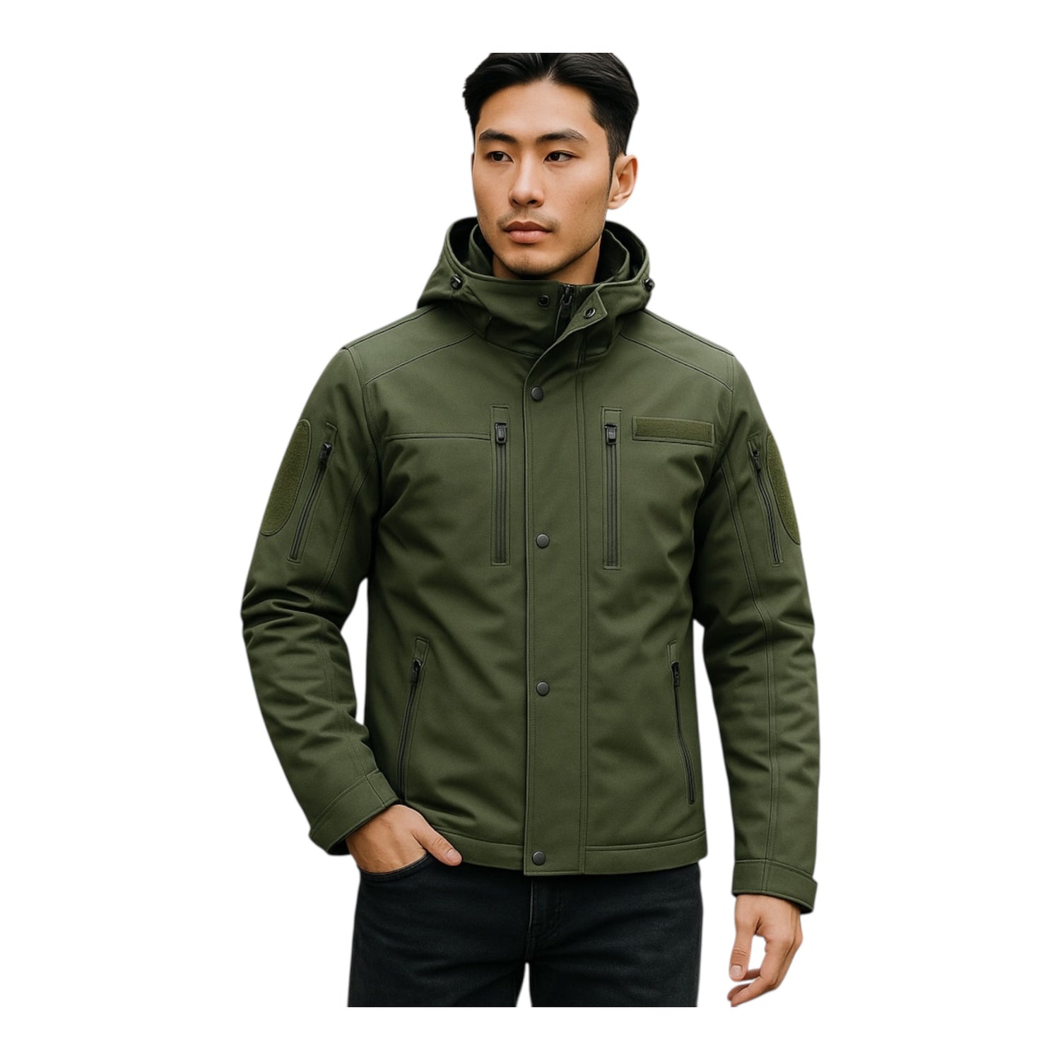 Urban Kevlar® Soft Shell Hooded Jacket – Water-Proof Windbreaker with Cat Fur Lining Removable Hoody - Urban Kevlar
