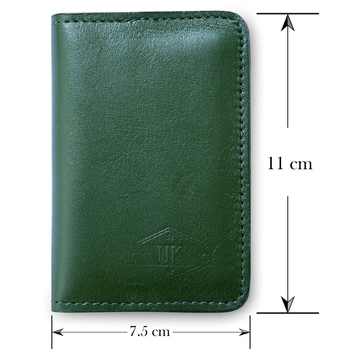 Genuine Leather Wallet - Classic Men's Bifold Wallet - Gift For Mens Mini Wallet Colors Green And Light Brown - Urban Kevlar