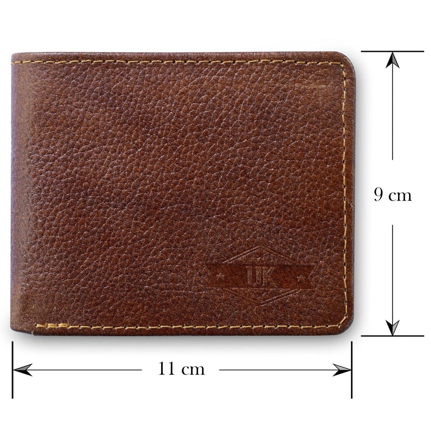 Urban Kevlar Genuine Leather Wallet - Classic Men's Bifold Wallet Dots Brown - Urban Kevlar