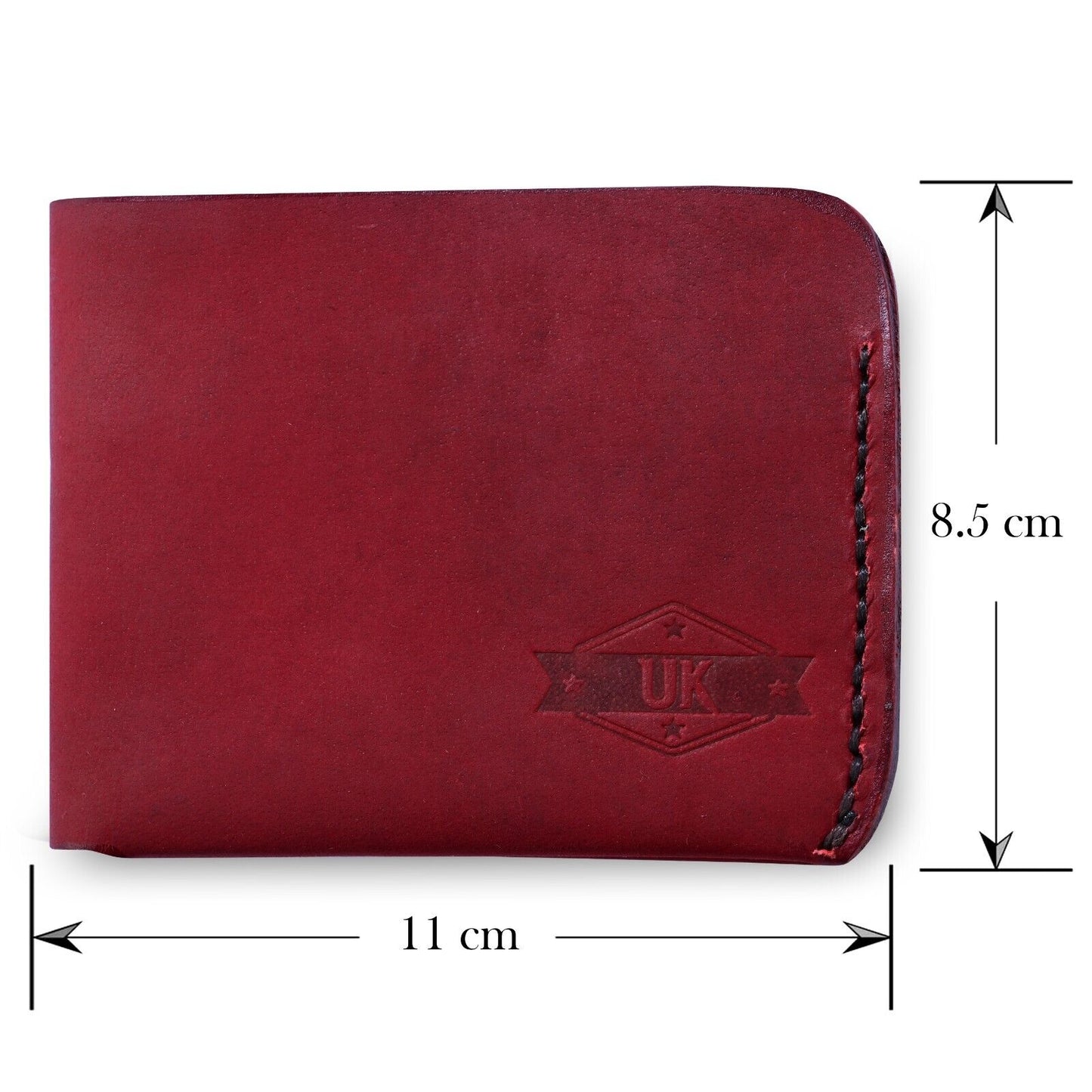 Urban Kevlar Handcrafted Genuine Leather Wallet - Classic Men's Bifold Wallet - Gift For Mens Cherry Red - Urban Kevlar