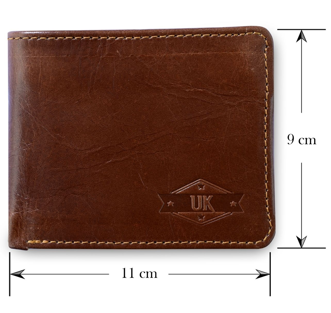 Urban Kevlar Genuine Leather Wallet - Classic Men's Bifold Wallet Plain Brown - Urban Kevlar