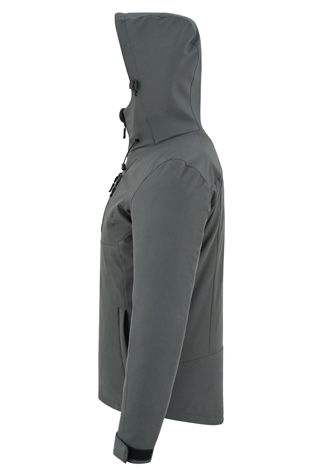 Urban Kevlar® Men’s Soft Shell Jacket Waterproof Windproof – Lightweight Outdoor Hiking Jacket with Hood, Breathable Cat Fur -Lined Coat for Camping