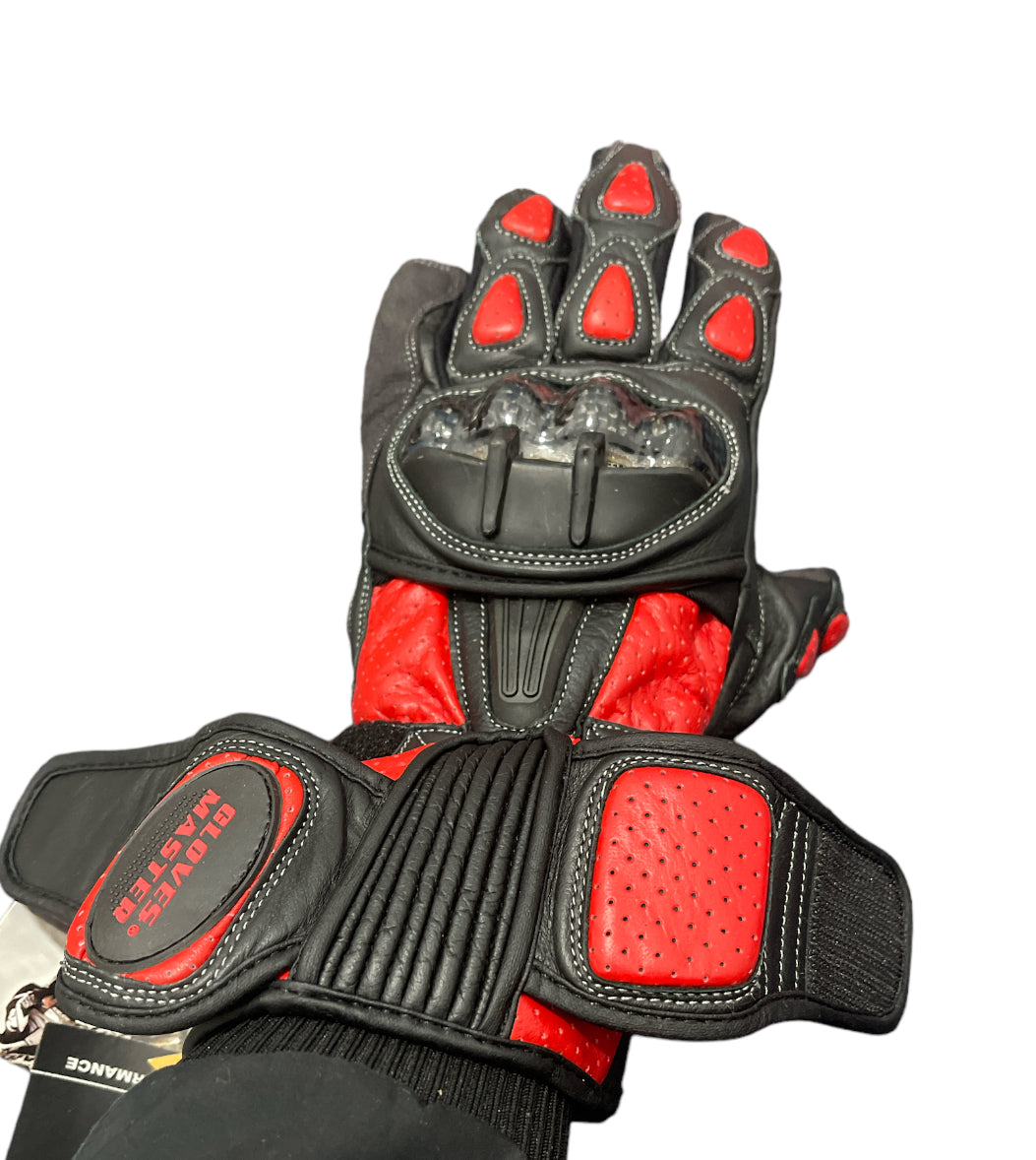 Genuine Leather Motorcycle Gloves Full Knuckle Protection Motorbike Armour