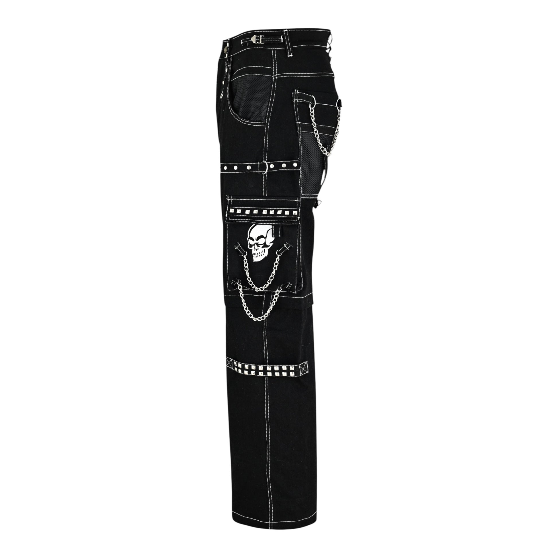 Urban Kevlar® Customize Handmade Rock Gothic Punk Cotton Jeans White Skull - Urban Kevlar
