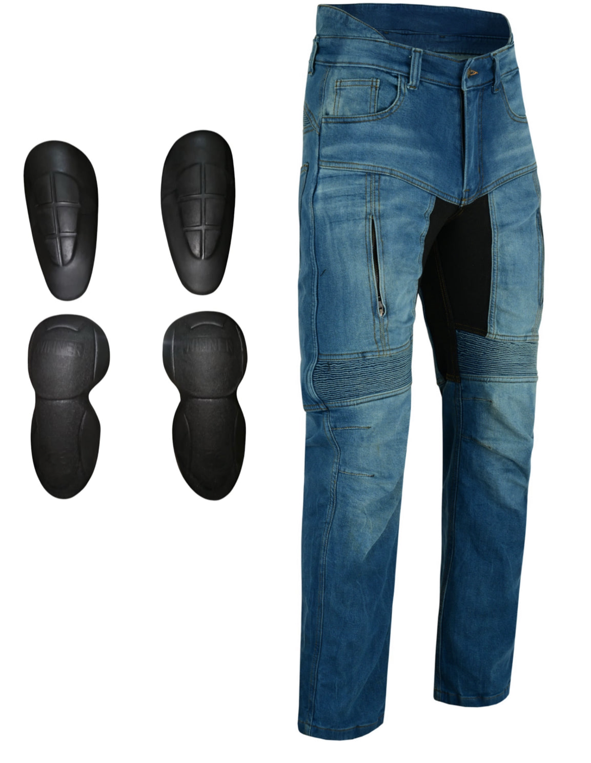 Urban Kevlar ® Motorcycle Jeans Pants CE Protectors Mid Blue