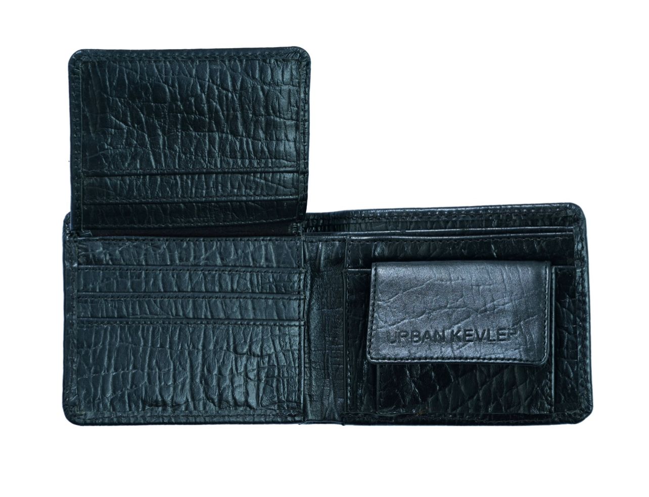 Urban Kevlar Genuine Leather Wallet - Classic Men's Bifold Wallet Crocodile Black - Urban Kevlar